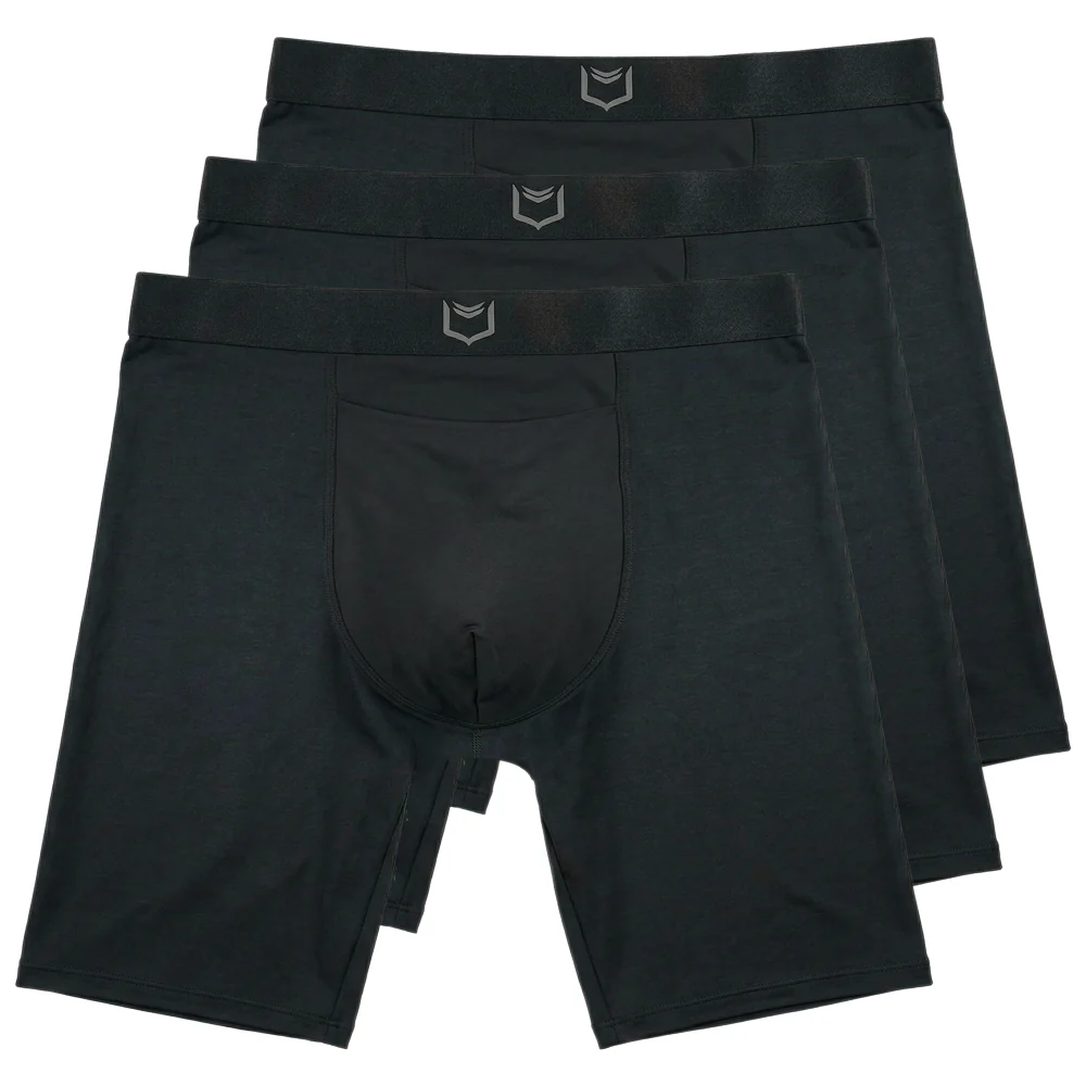 SHEATH V Modal Men's Single Pouch Horizontal Fly Boxer Brief 8" (3 Pack)